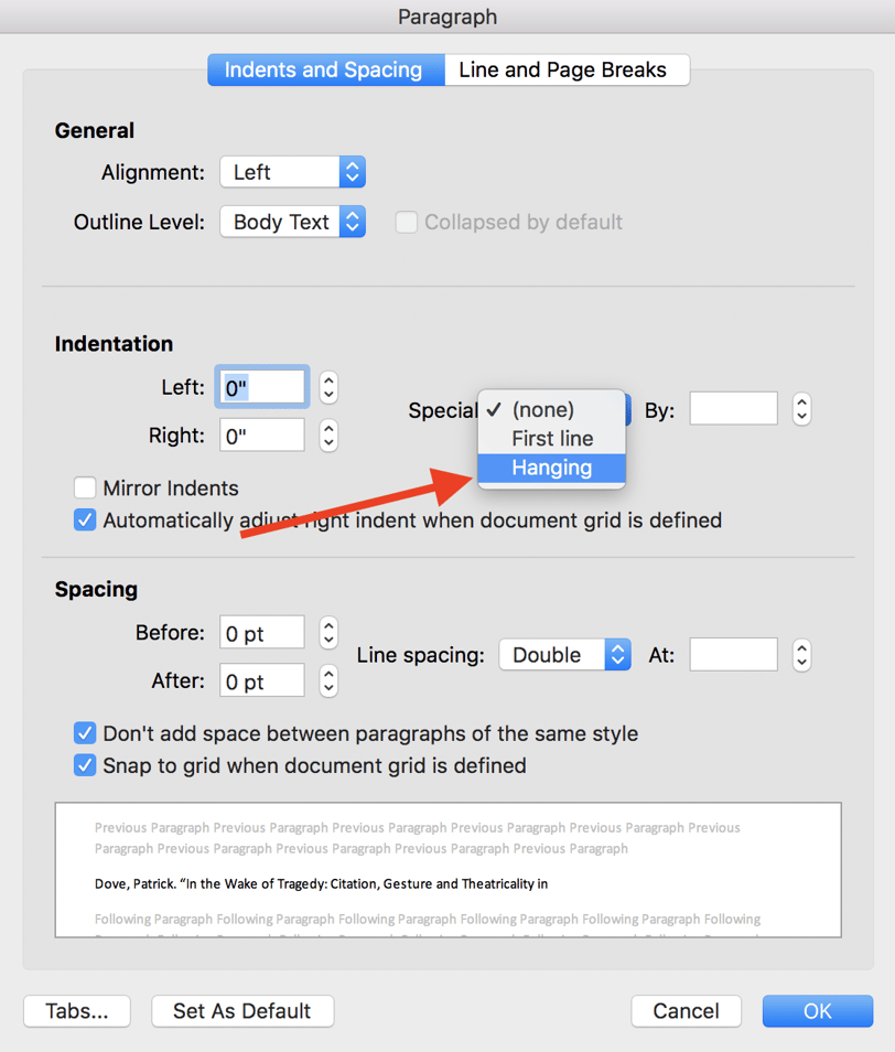 How To Delete A Hanging Indent In Word 2013